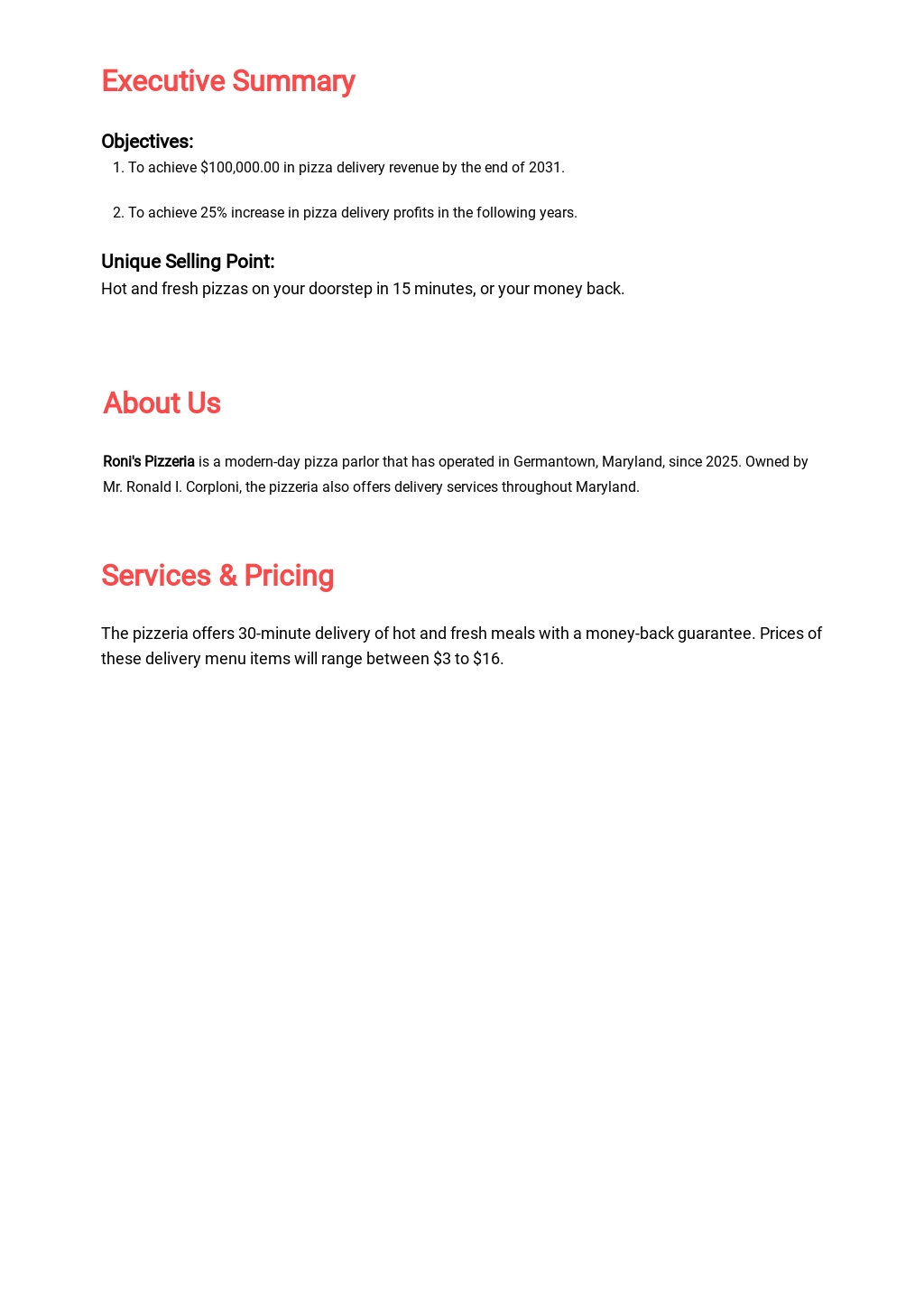 Online food delivery business plan image