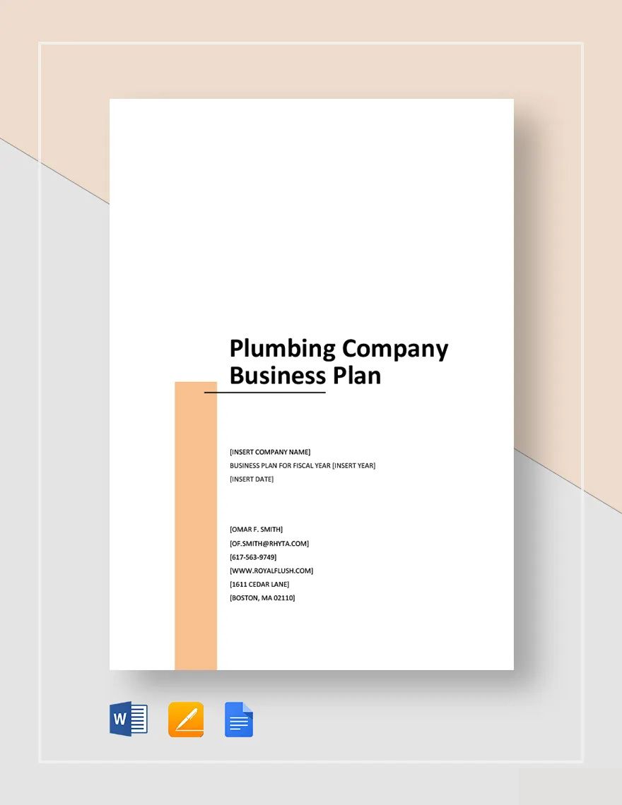 Plumbing Company Business Plan Template in Word, Pages, Google Docs - Download | Template.net