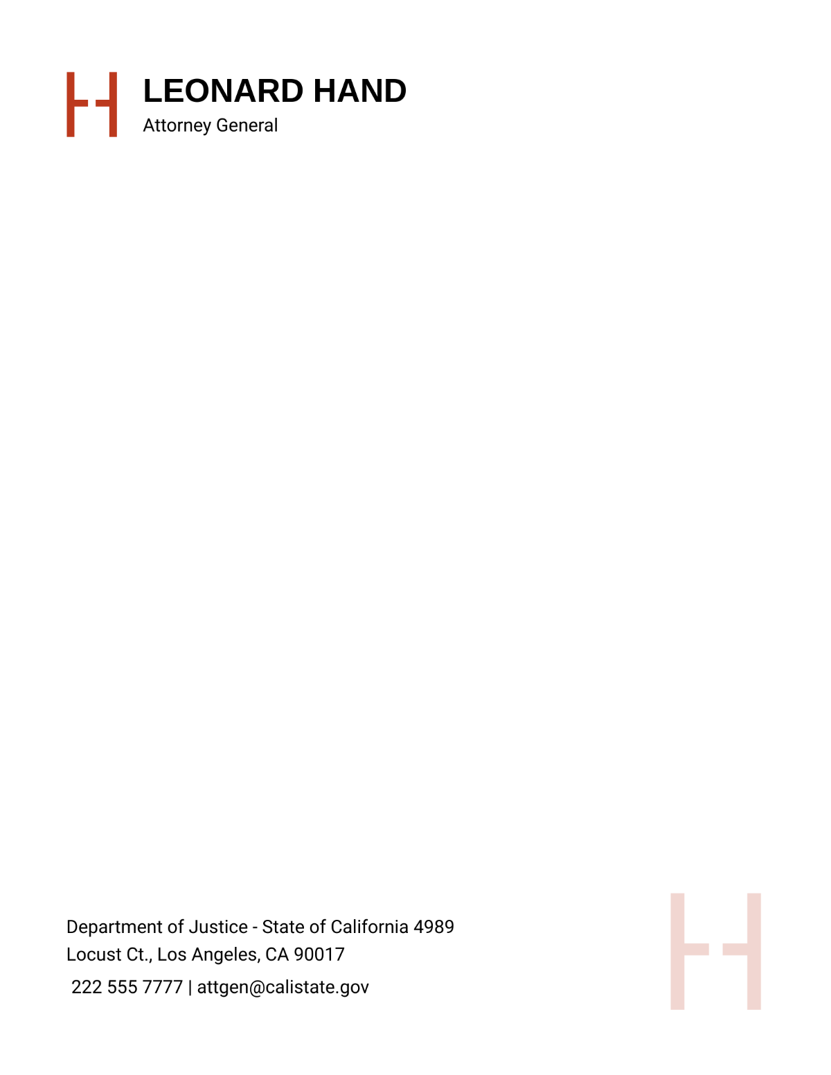 Attorney General Letterhead Template - Edit Online & Download