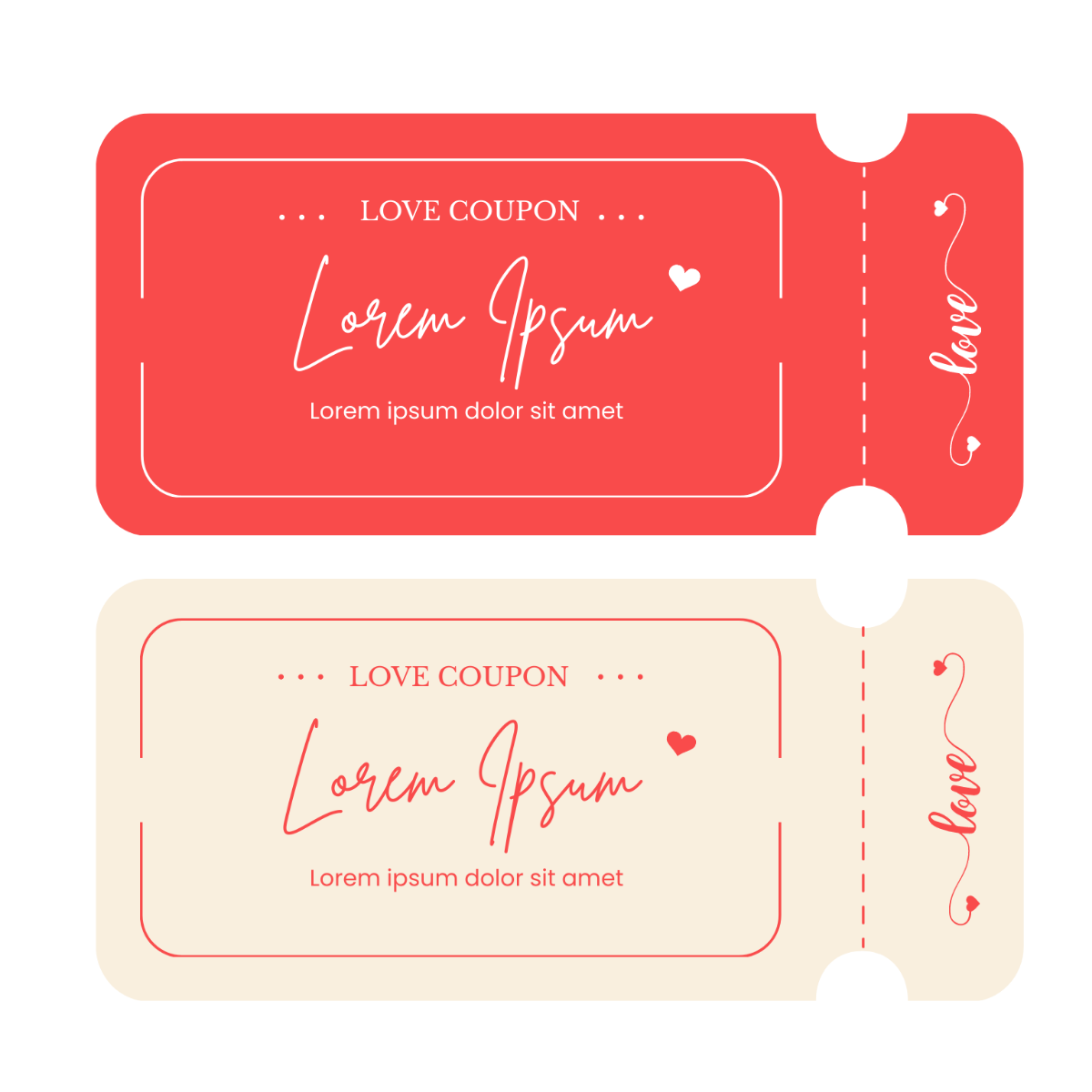 Love Coupon Vector Template
