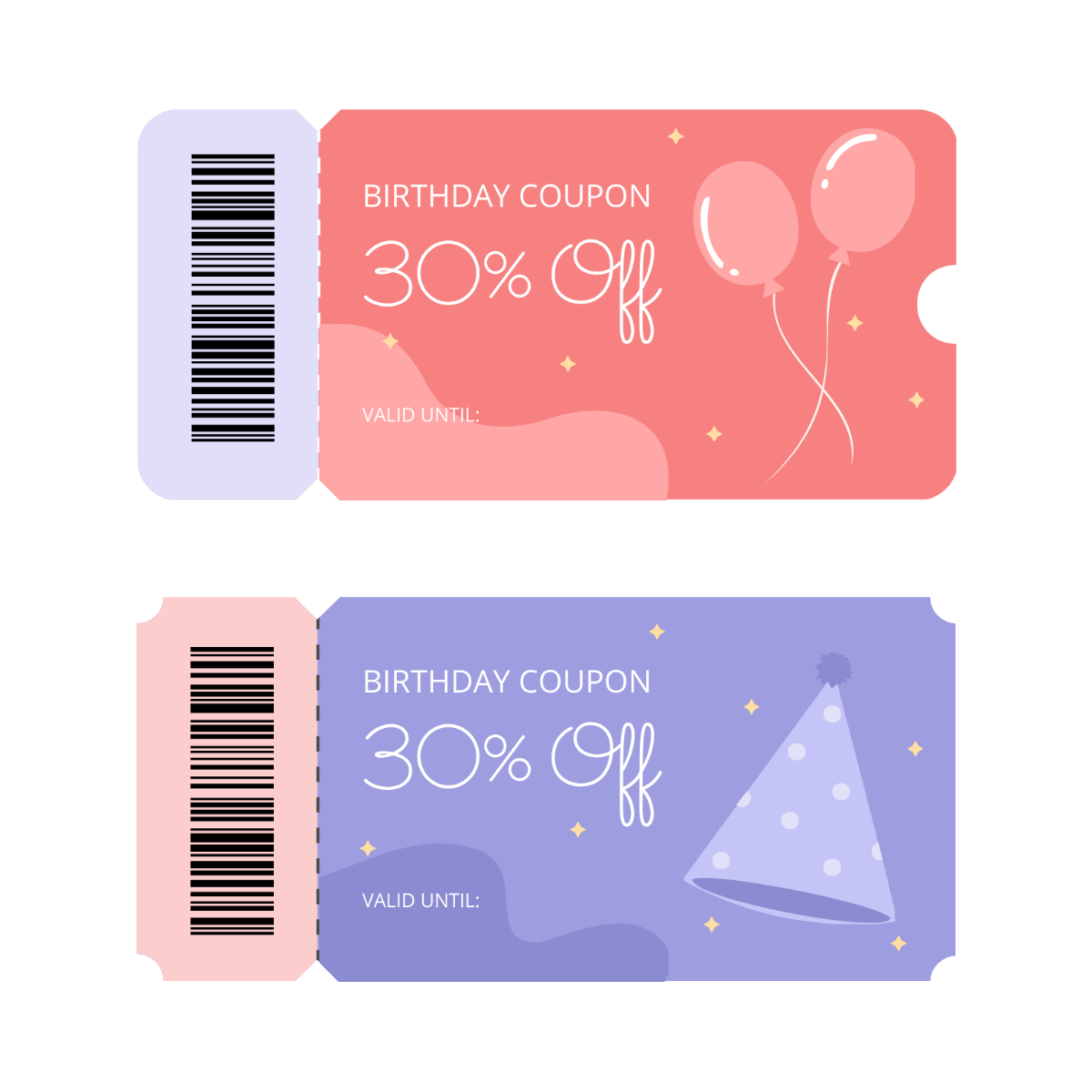 Birthday Coupon Vector Template