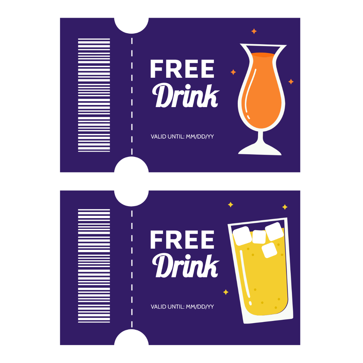Drink Coupon Vector Template