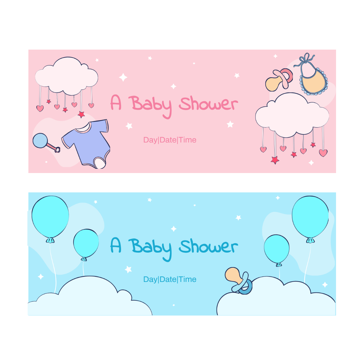 Baby Shower Banner Vector Template