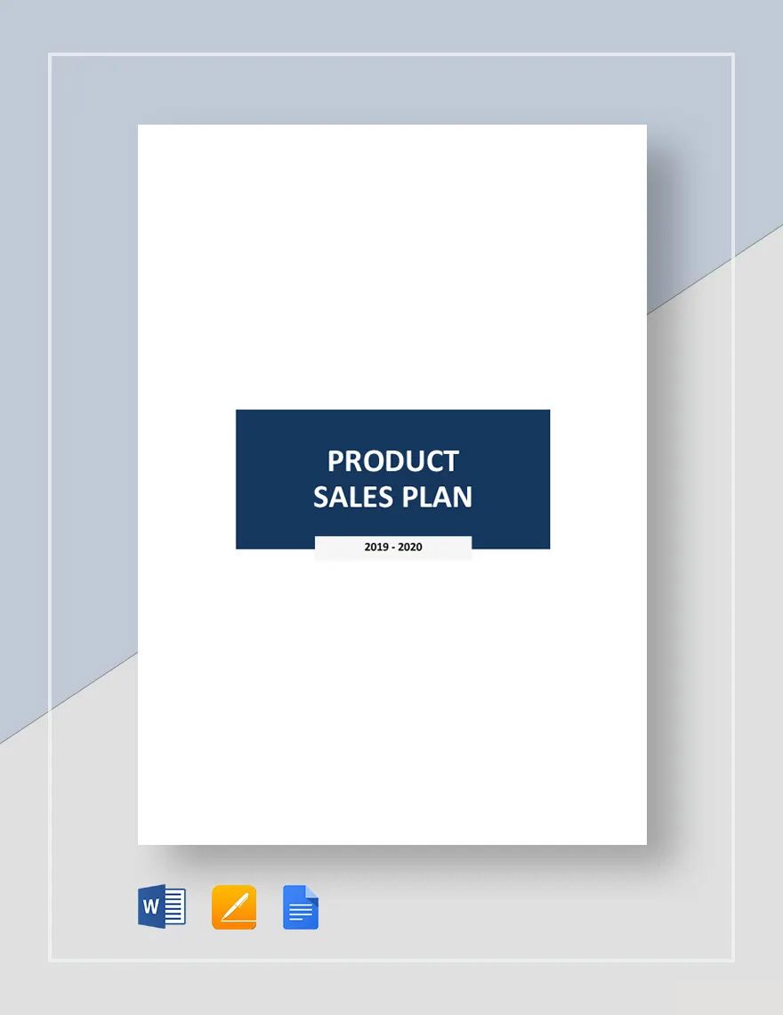 Product Sales Plan Template