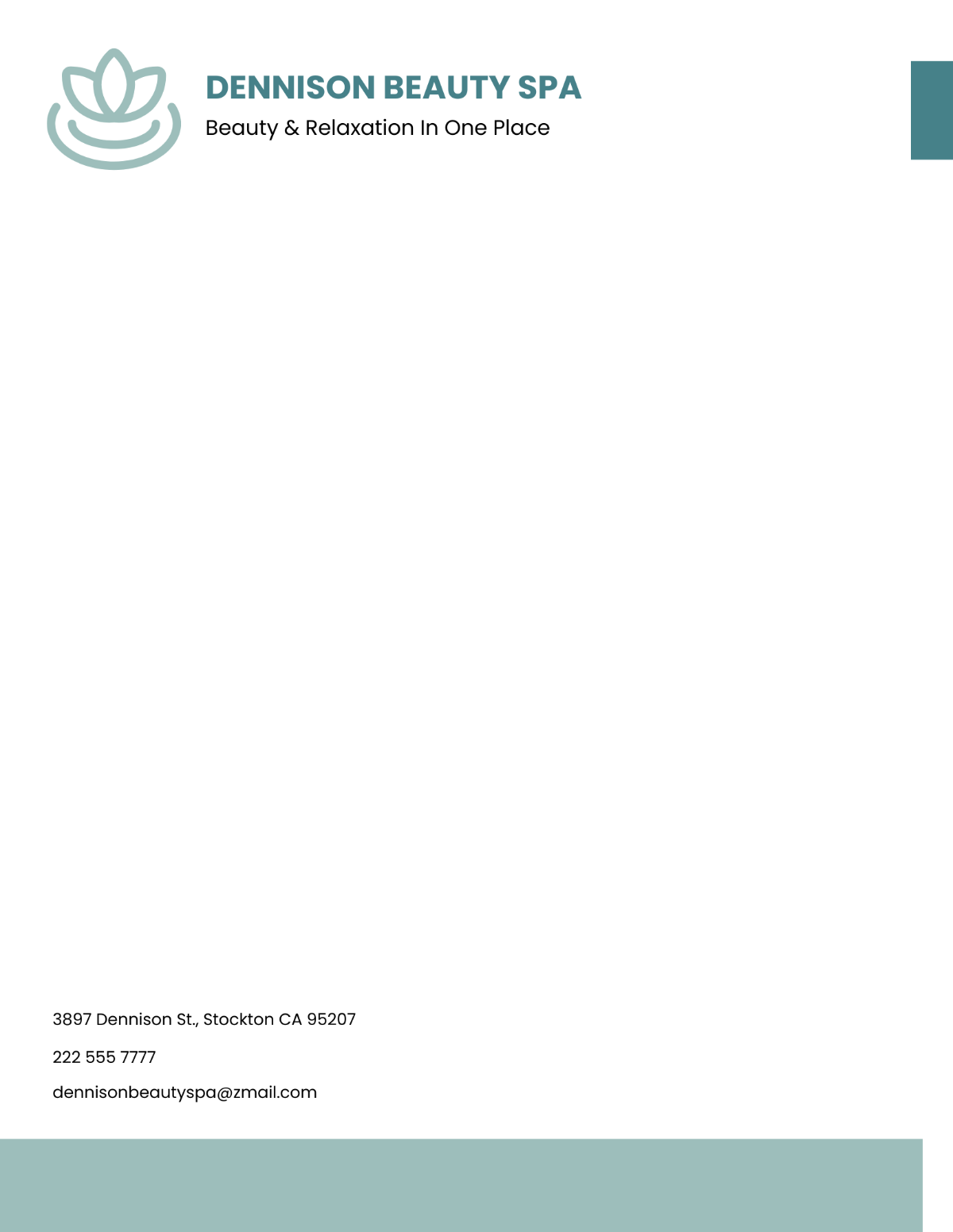 Beauty Spa Letterhead Template - Edit Online & Download