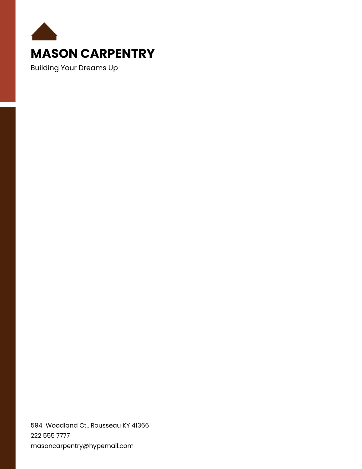 Sample Carpenter Letterhead Template - Edit Online & Download