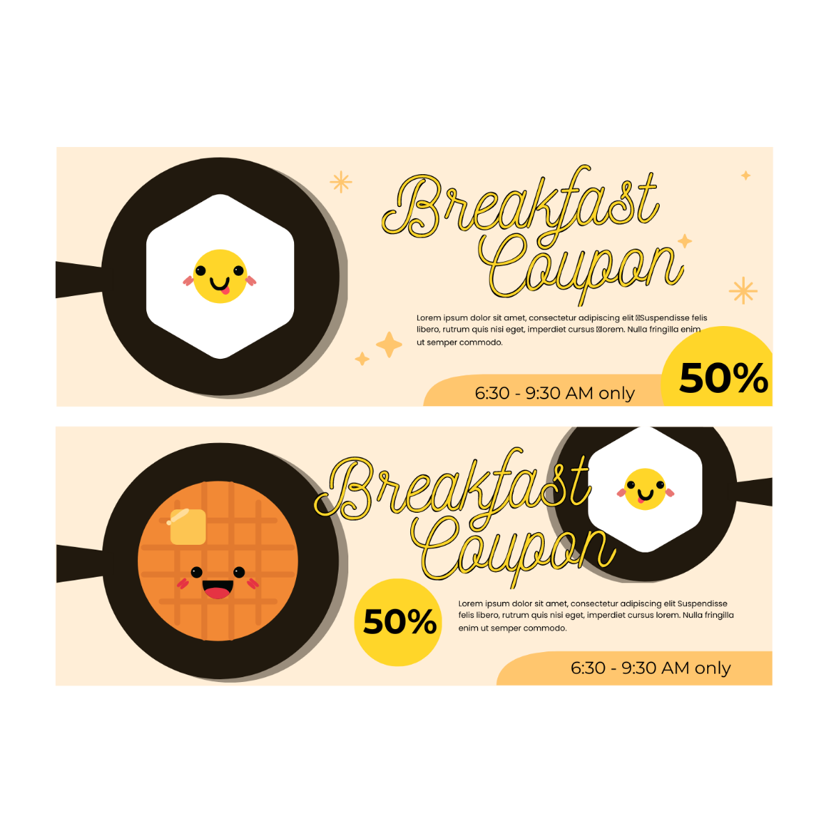Free Breakfast Coupon Vector Template