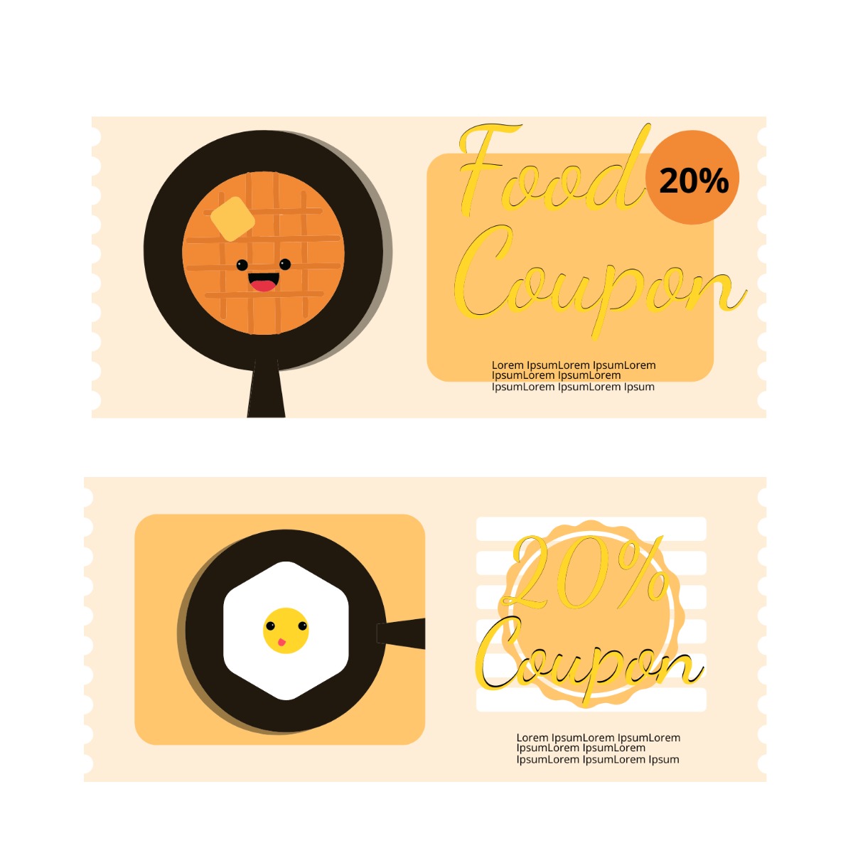 Food Coupon Vector Template