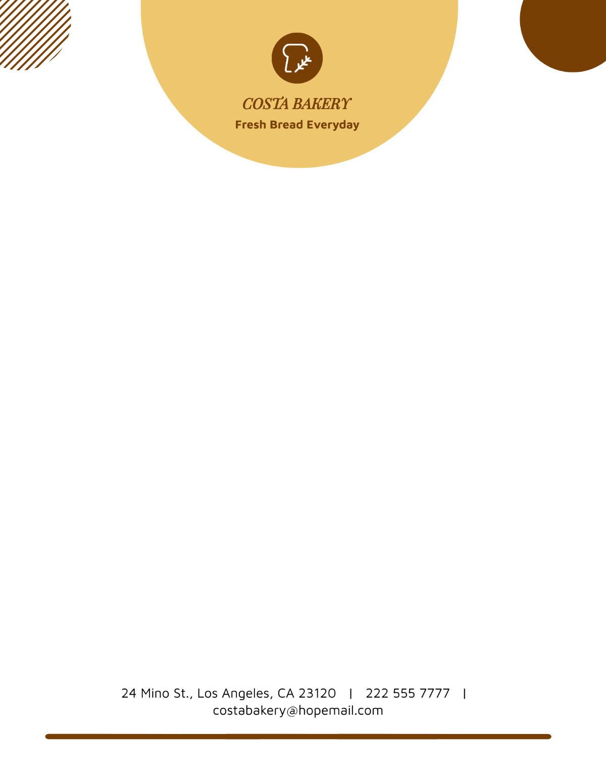 Sample Bakery Letterhead Template - Edit Online & Download