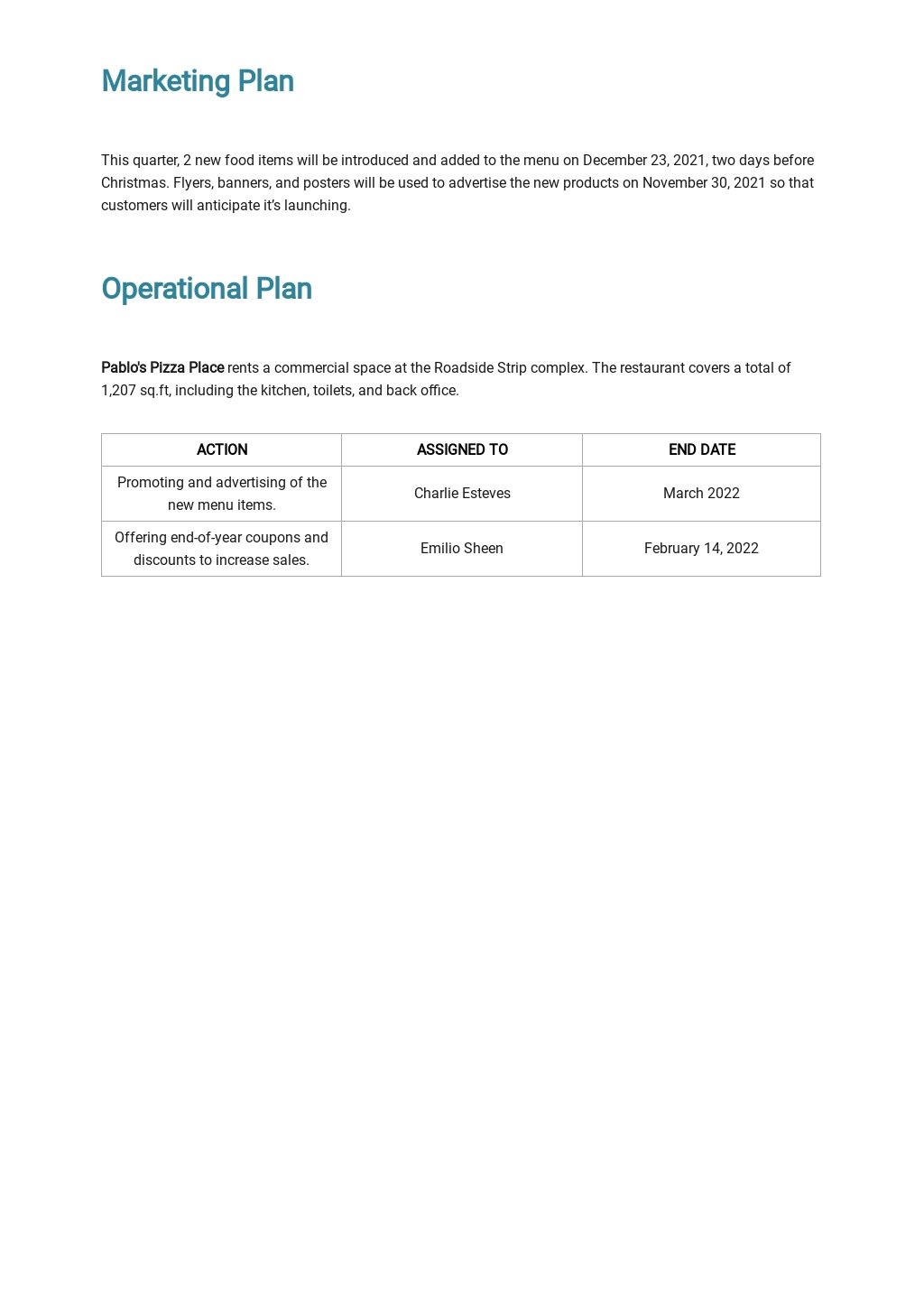 Quarterly Business Plan Template [Free PDF] Word (DOC) Google Docs