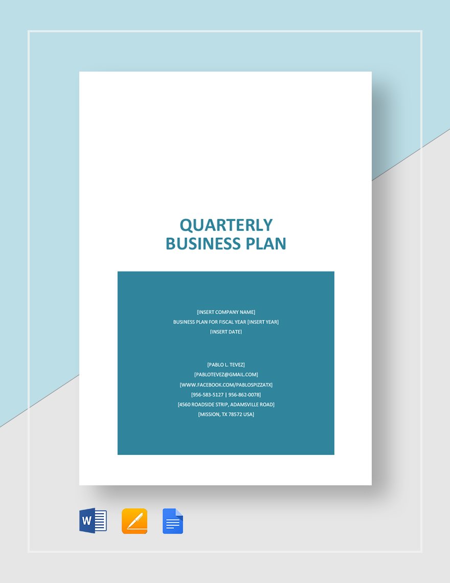 Quarterly Business Plan Template Download in Word, Google Docs, Apple