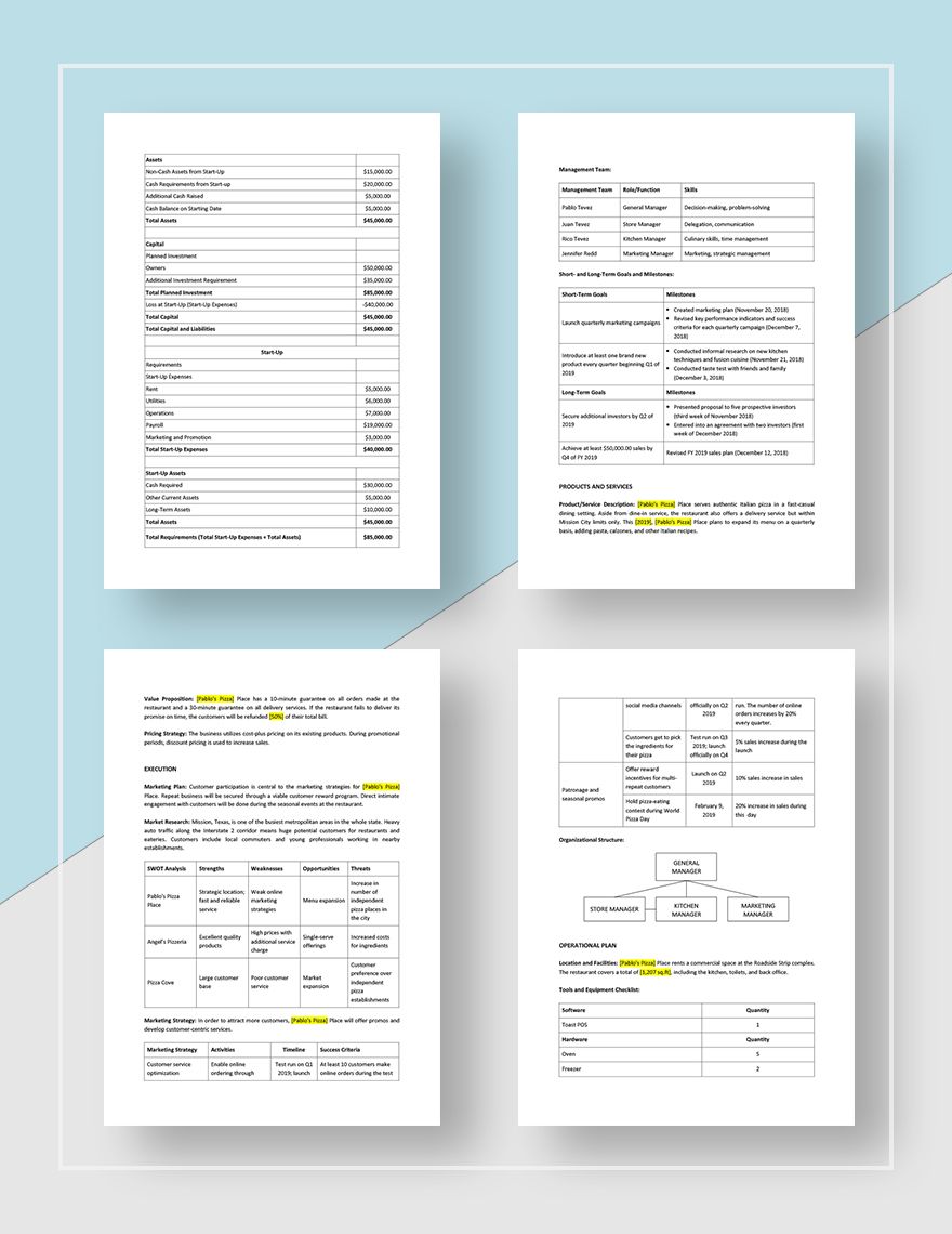 Quarterly Business Plan Template Google Docs, Word, Apple Pages