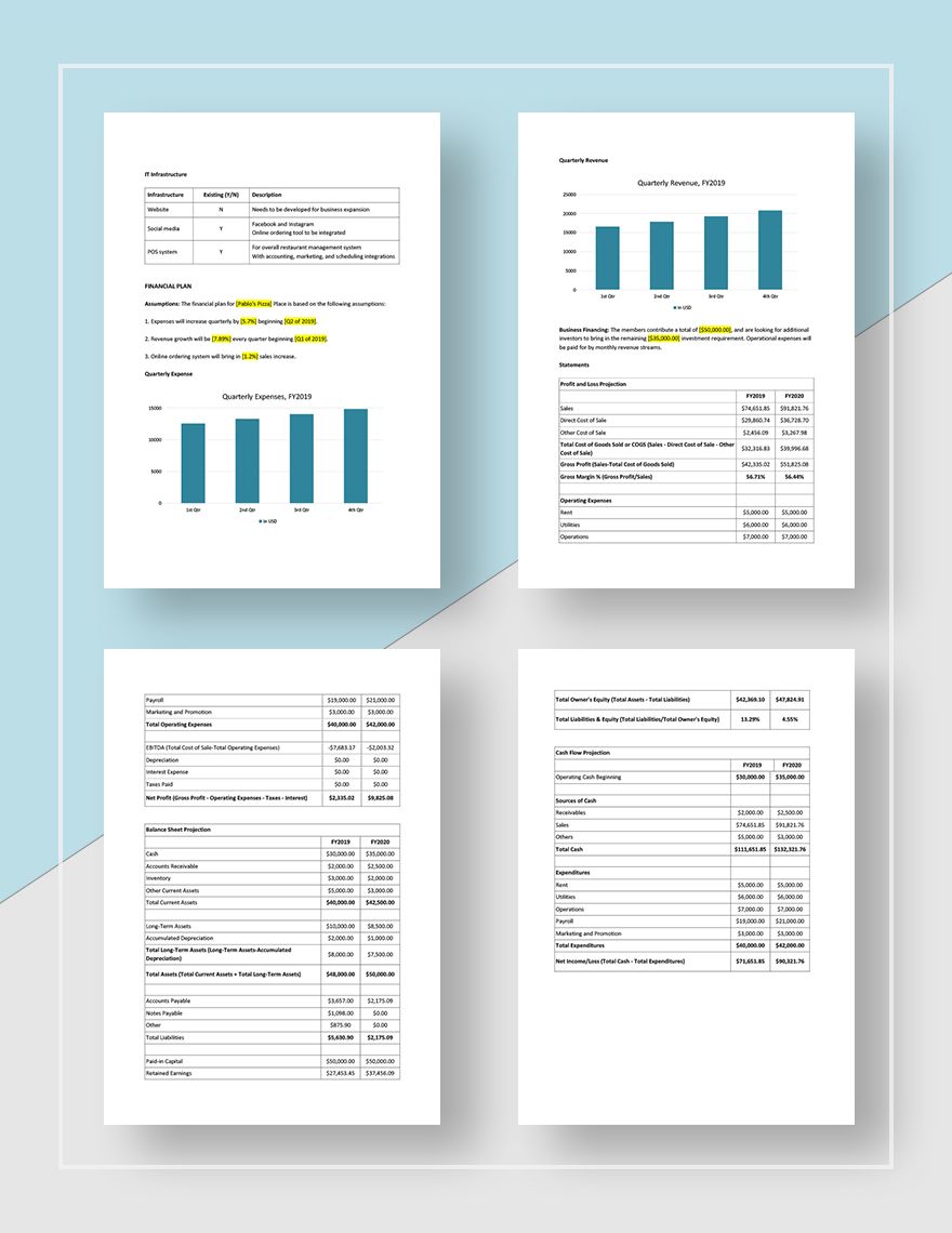 Quarterly Business Plan Template Google Docs, Word, Apple Pages
