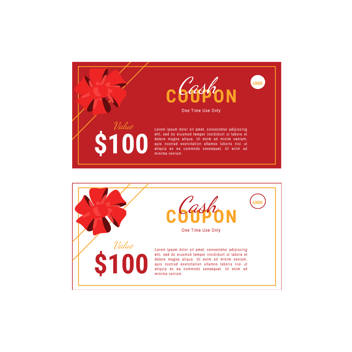 Free Cash Coupon Vector Template
