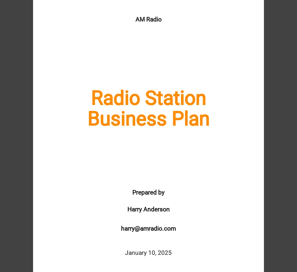 Radio station marketing plan template picture