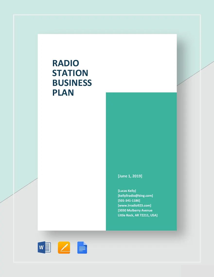 Radio Station Business Plan Template in Word, Google Docs, Apple Pages