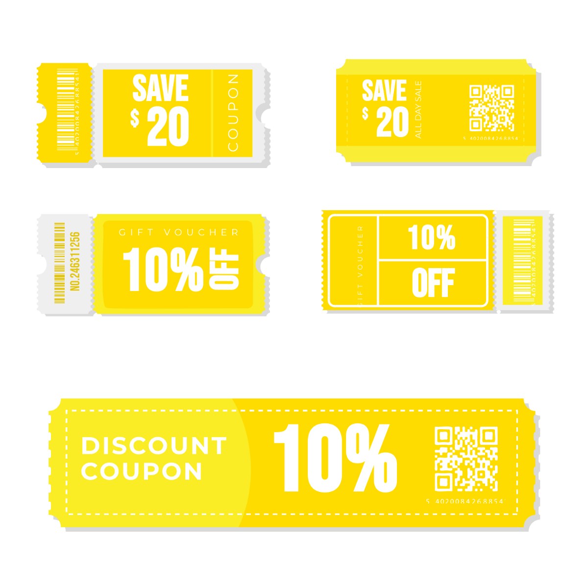 Free Yellow Coupon Vector Template