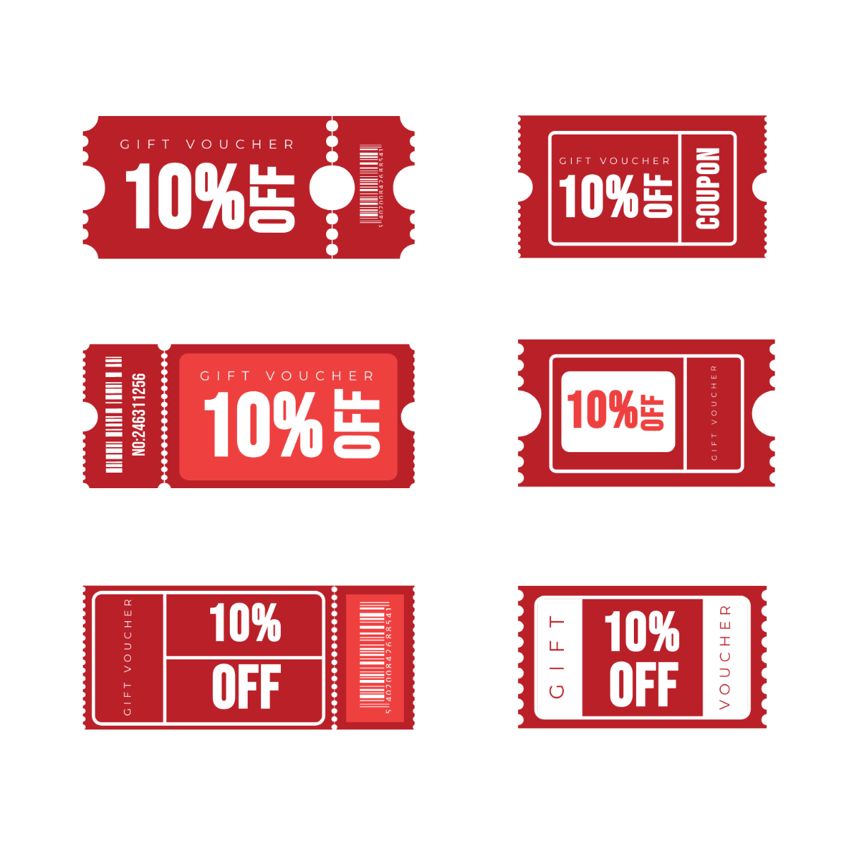Red Coupon Vector Template
