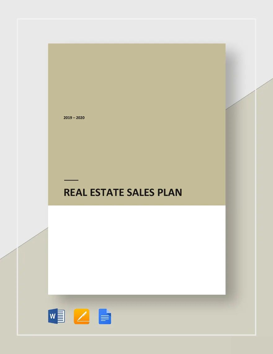 Real Estate Sales Plan Template