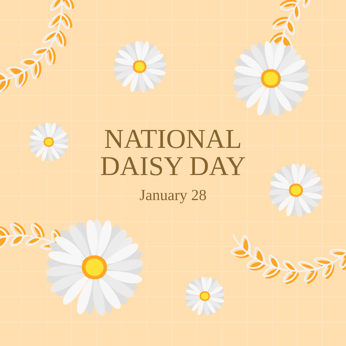 Free National Daisy Day Instagram Post Template