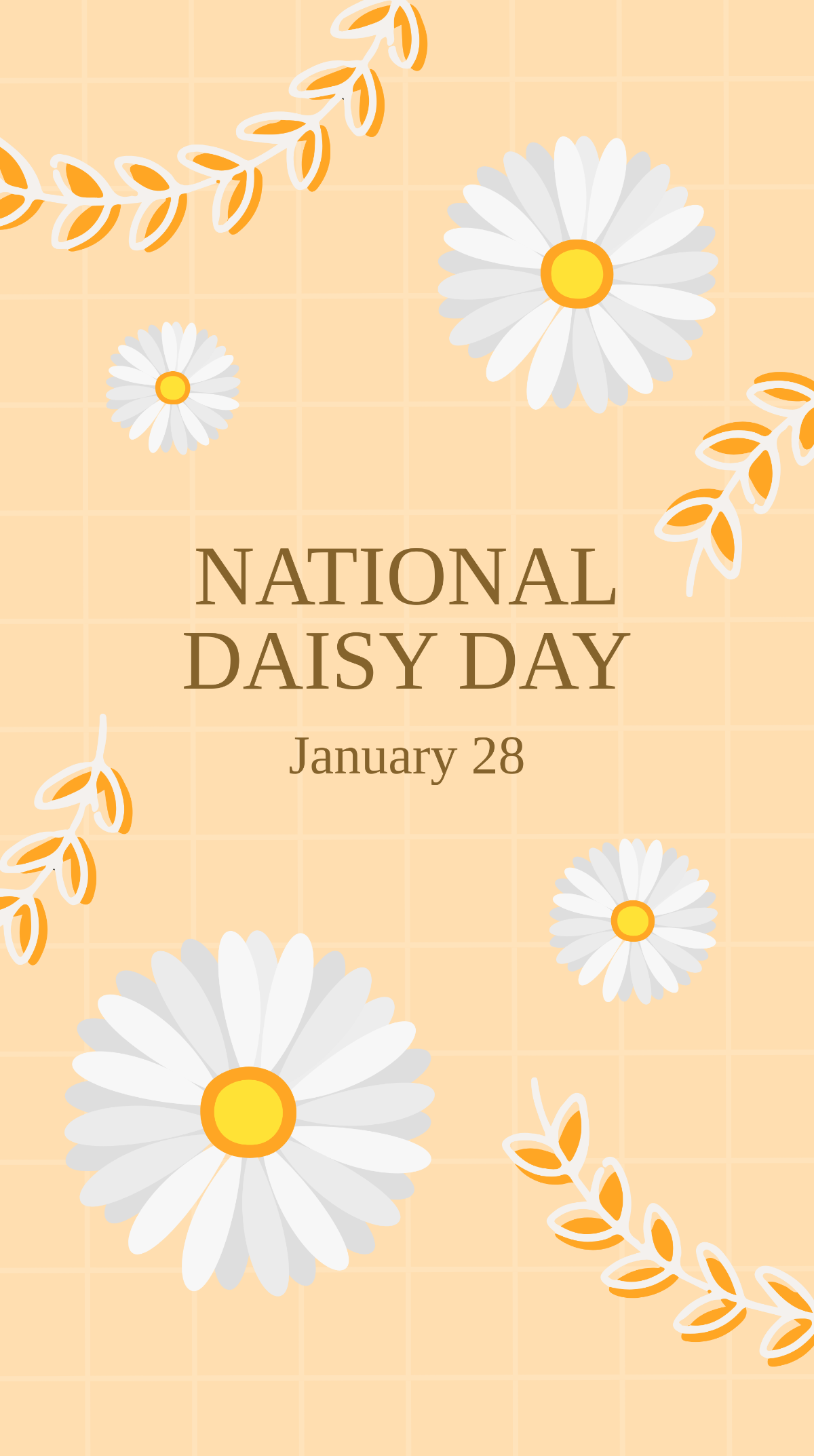 Free National Daisy Day Whatsapp Post Template