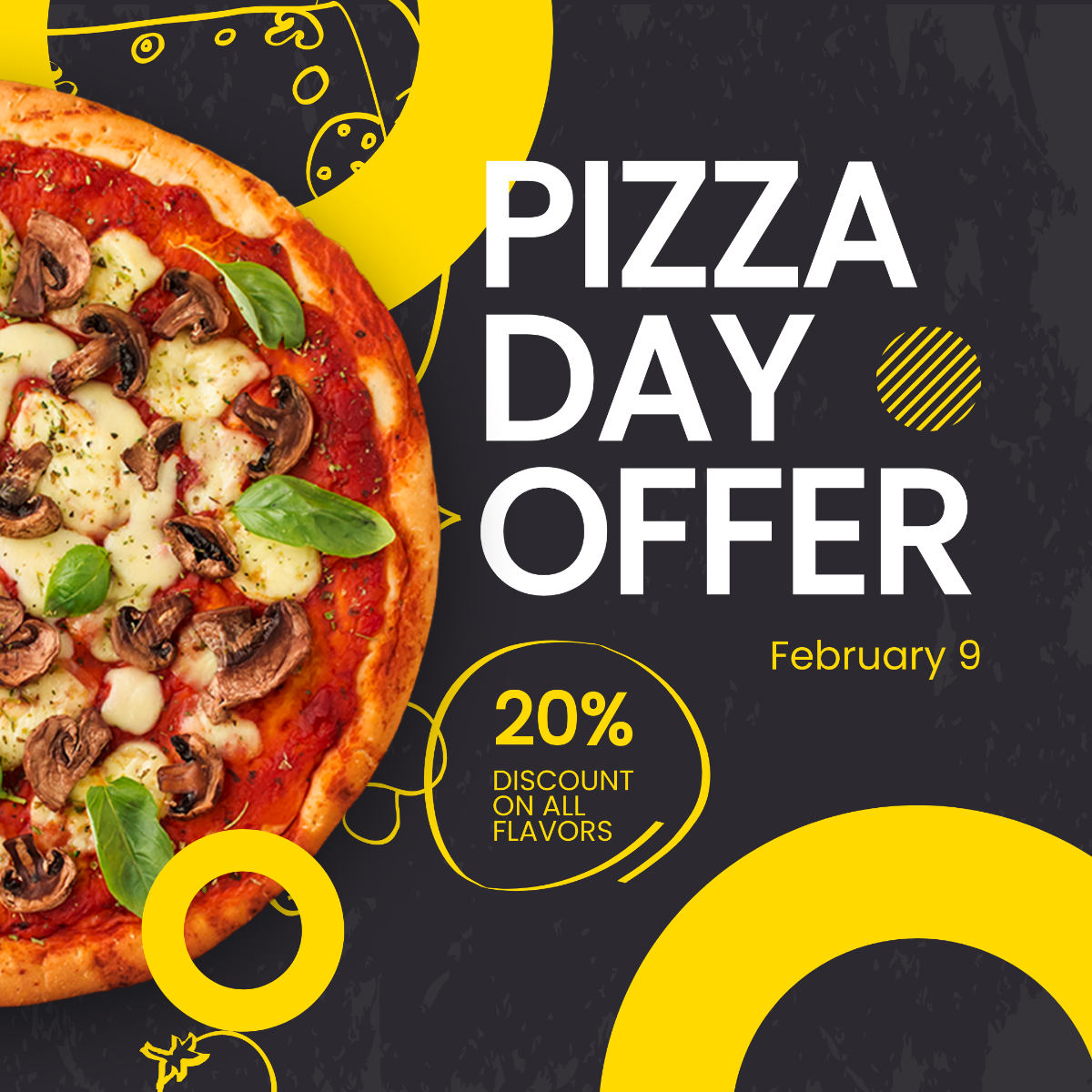Free Pizza Day Offer Instagram Post Template