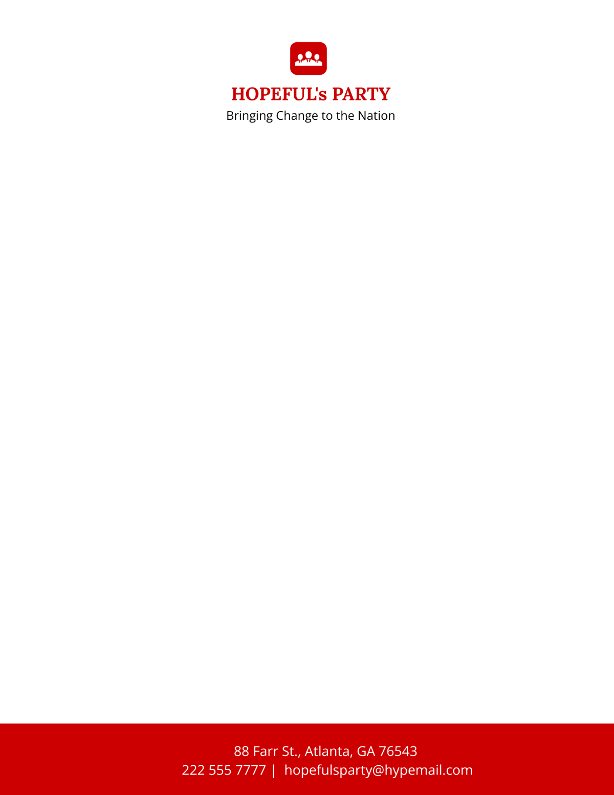 Political Campaign Letterhead Template - Edit Online & Download