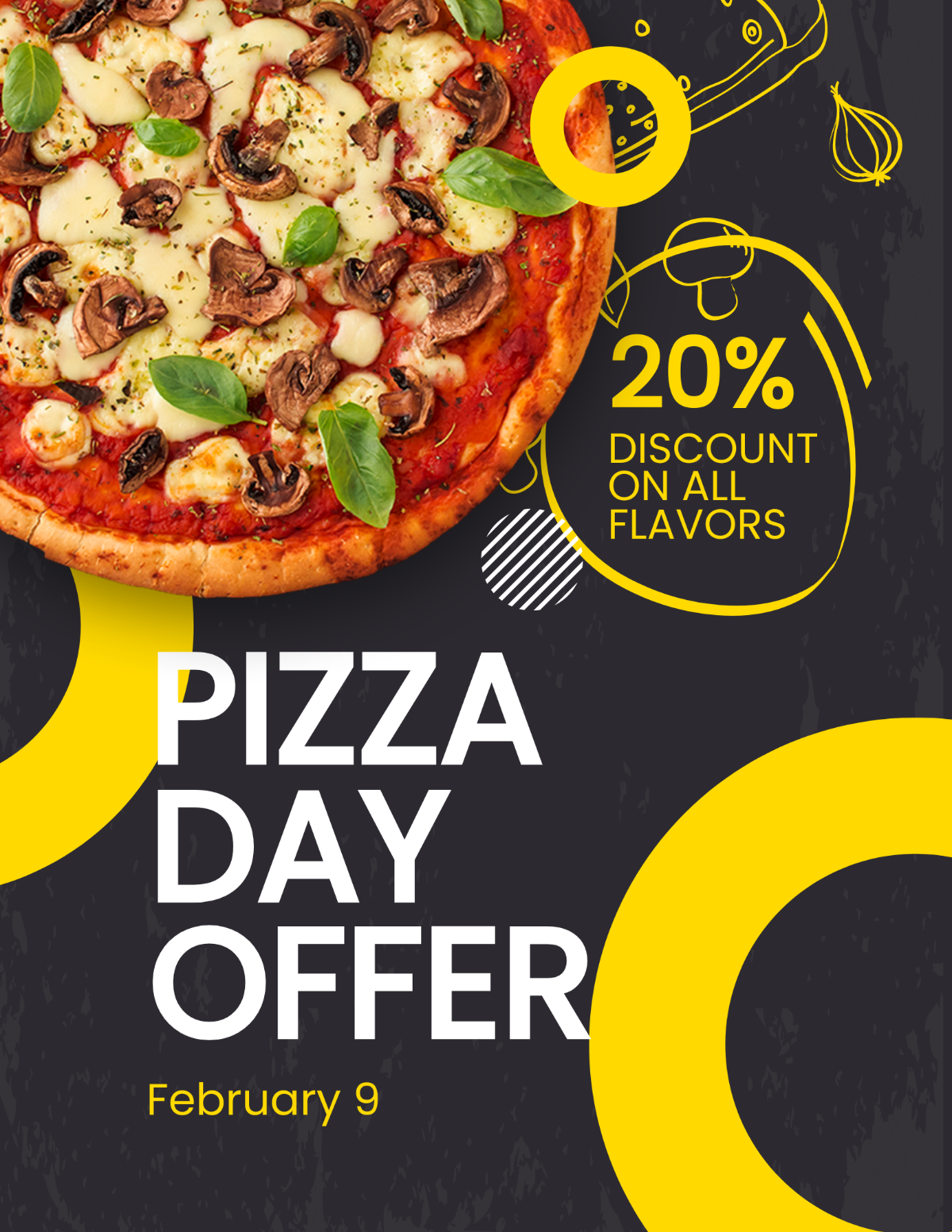 Free Pizza Day Offer Flyer Template