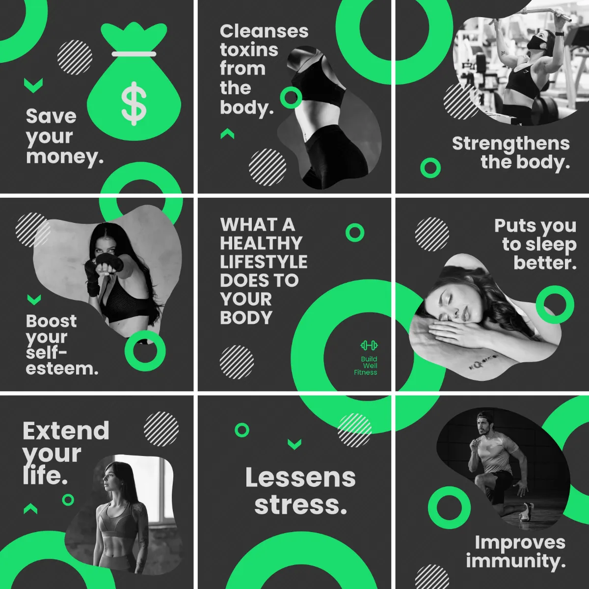 Free Healthy Lifestyle Puzzle Post, Instagram, Facebook Template to Edit Online