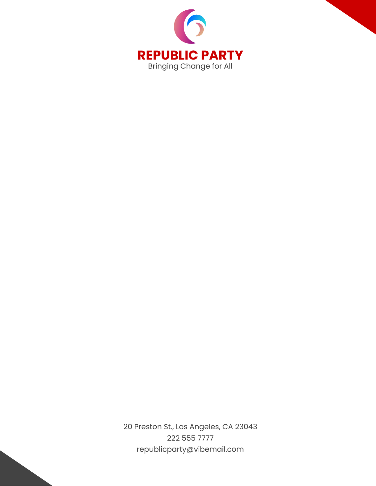 Political Party Letterhead Template - Edit Online & Download