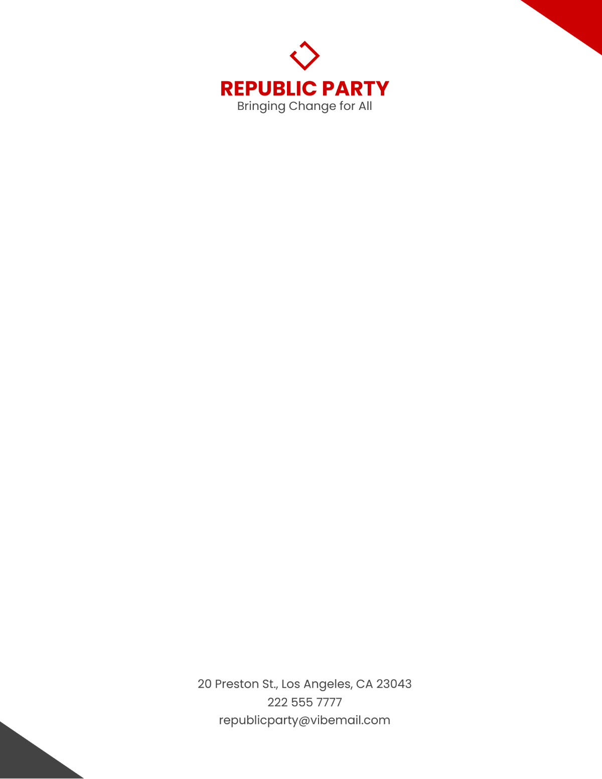 Free Political Party Letterhead Template