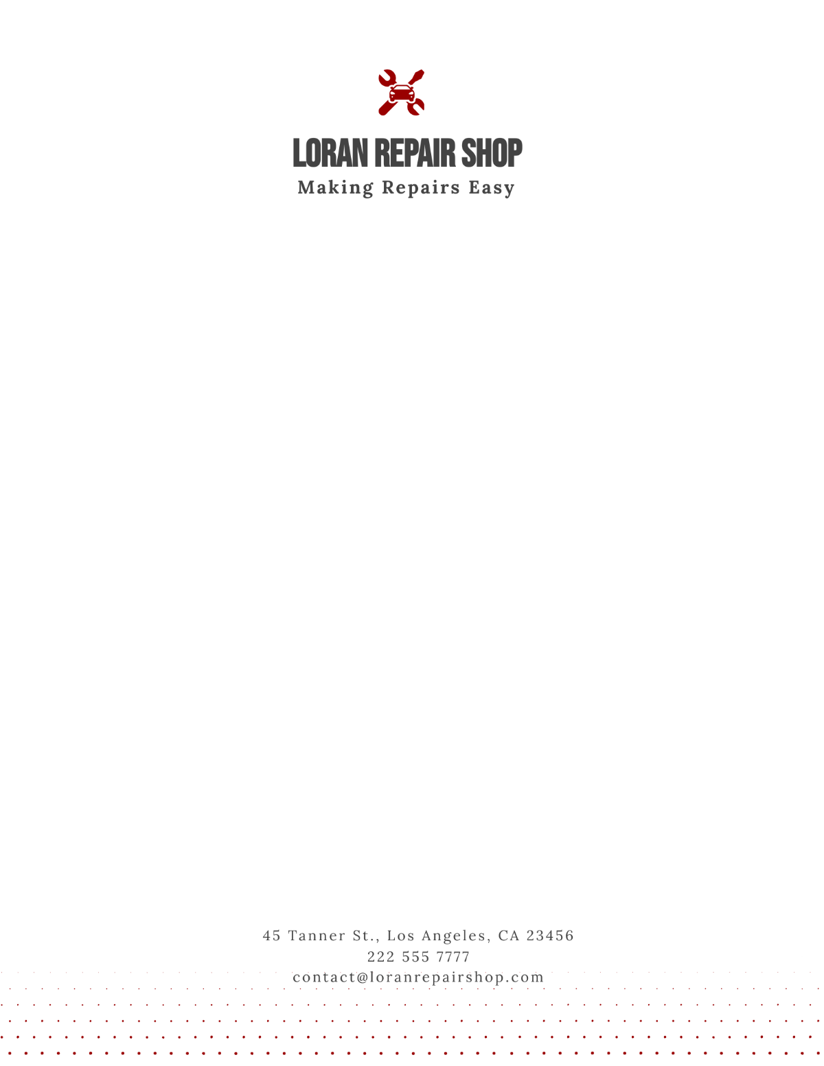 Free Vintage Repair Shop Letterhead Template