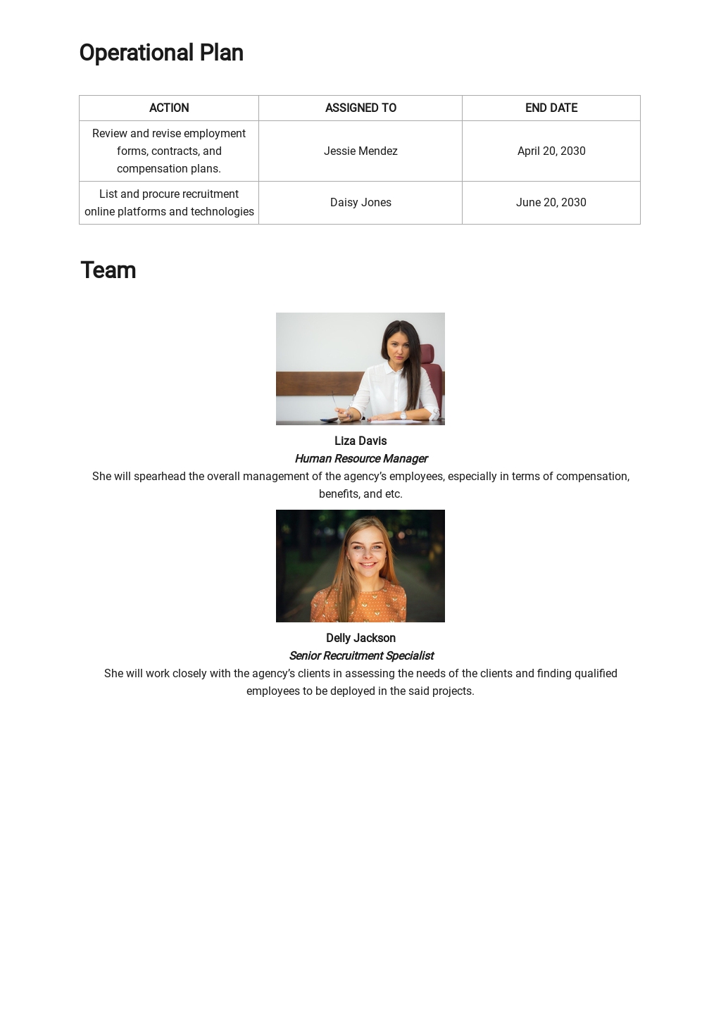 Recruitment/Staffing Agency Business Plan Template - Google Docs In Recruitment Agency Business Plan Template