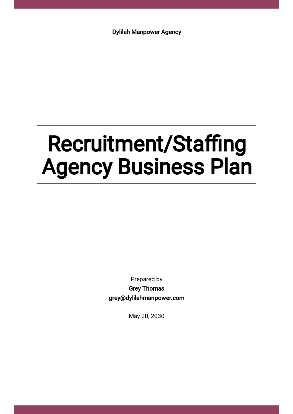 business plan for recruitment company