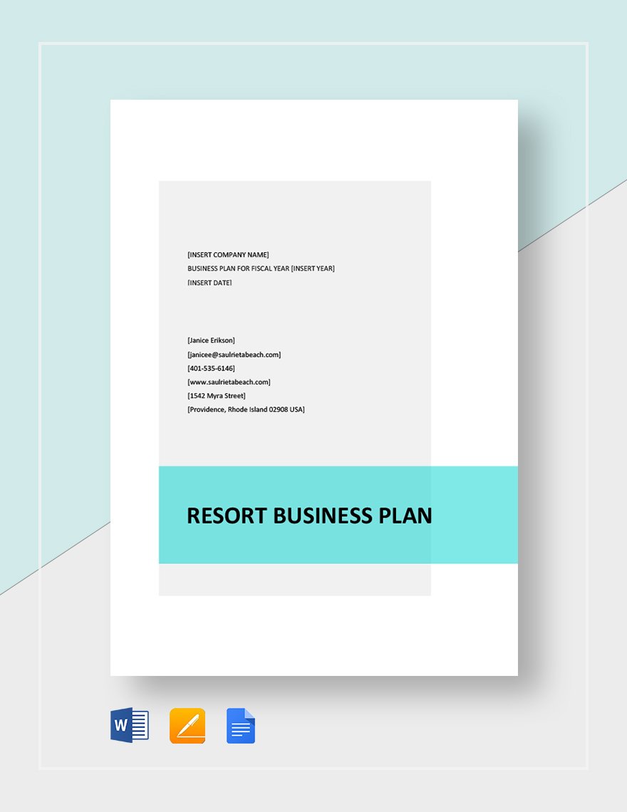 beach resort business plan
