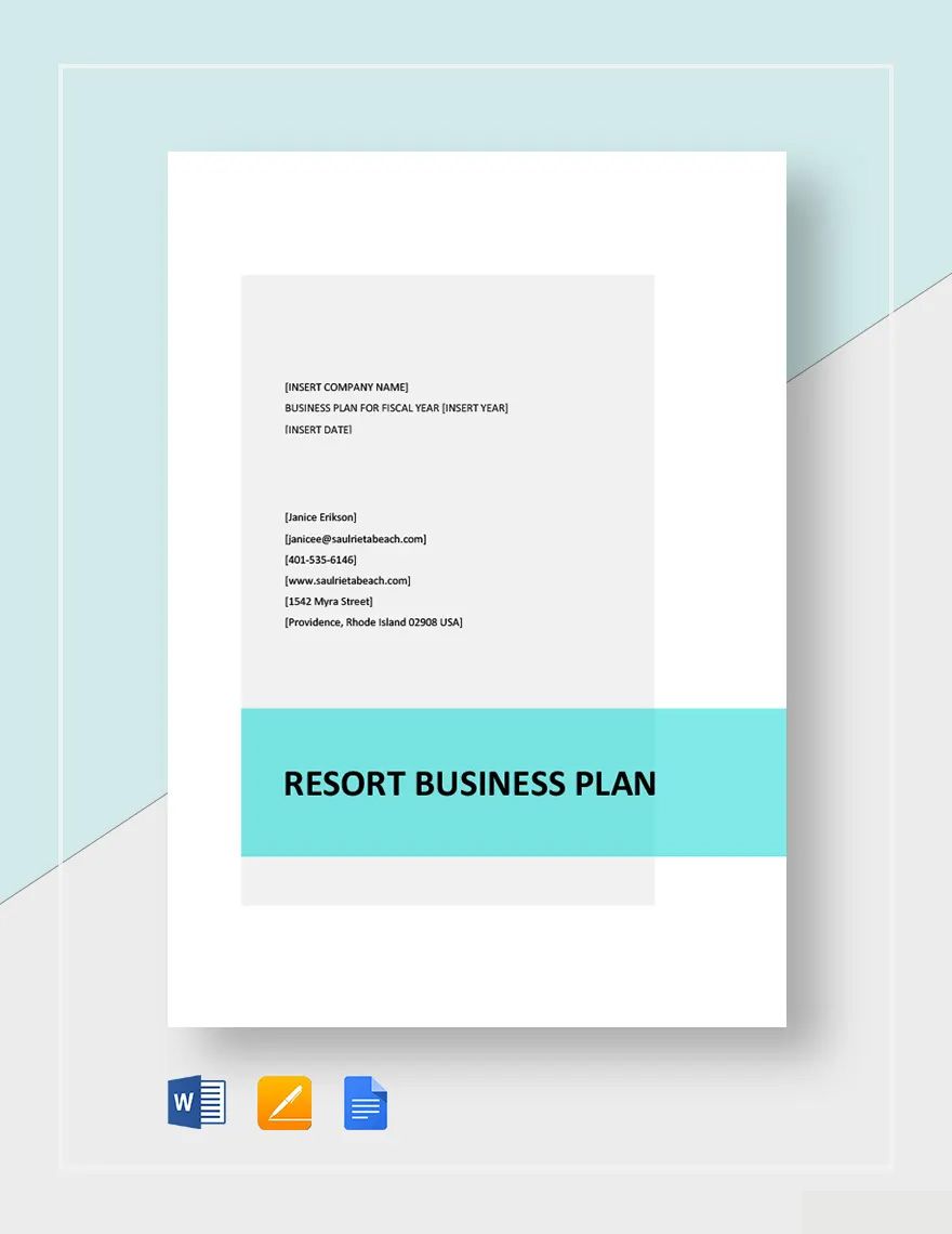 Resort Business Plan Template