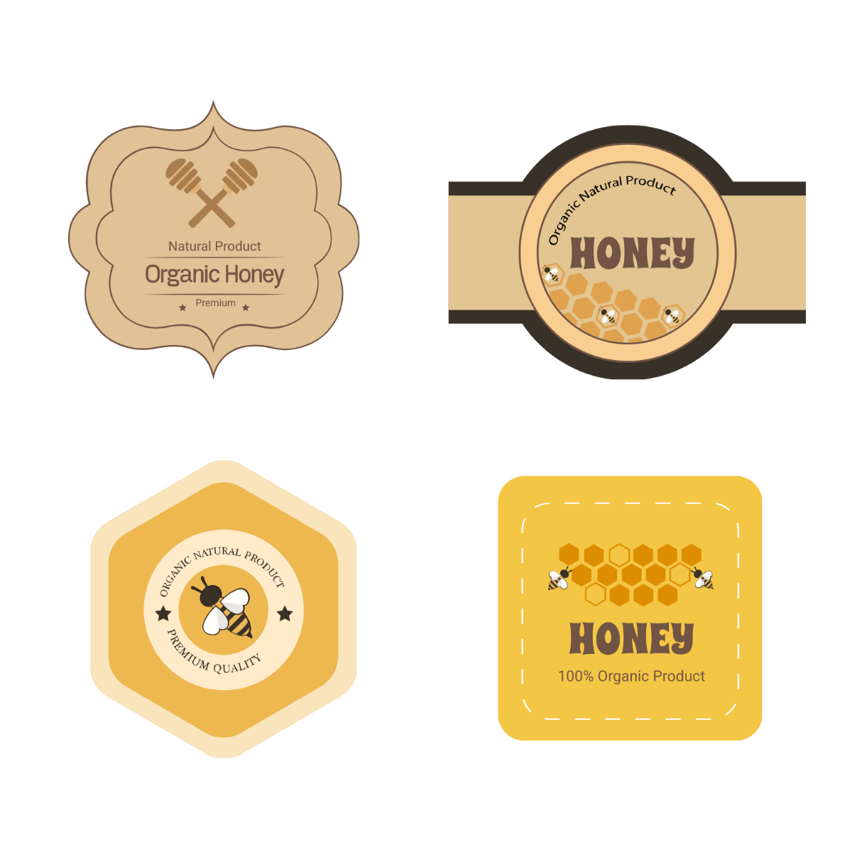 Honey Label Vector