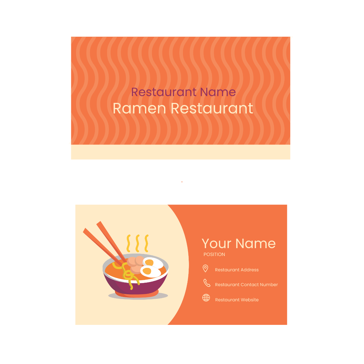 Free Restaurant Business Card Vector Template