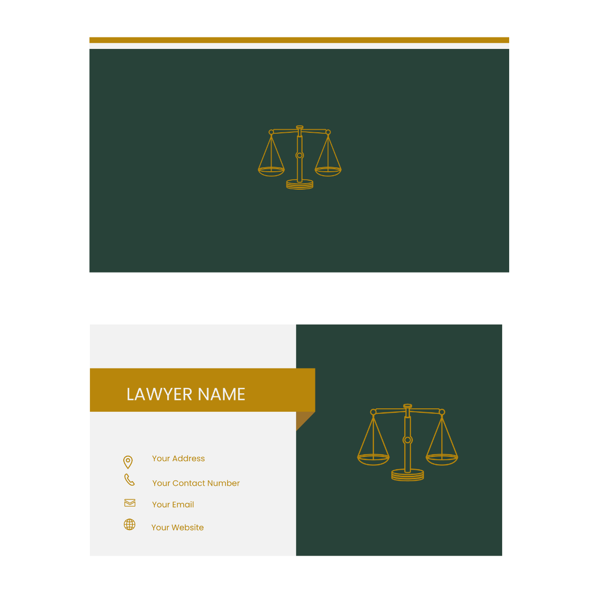 Lawyer Business Card Vector Template