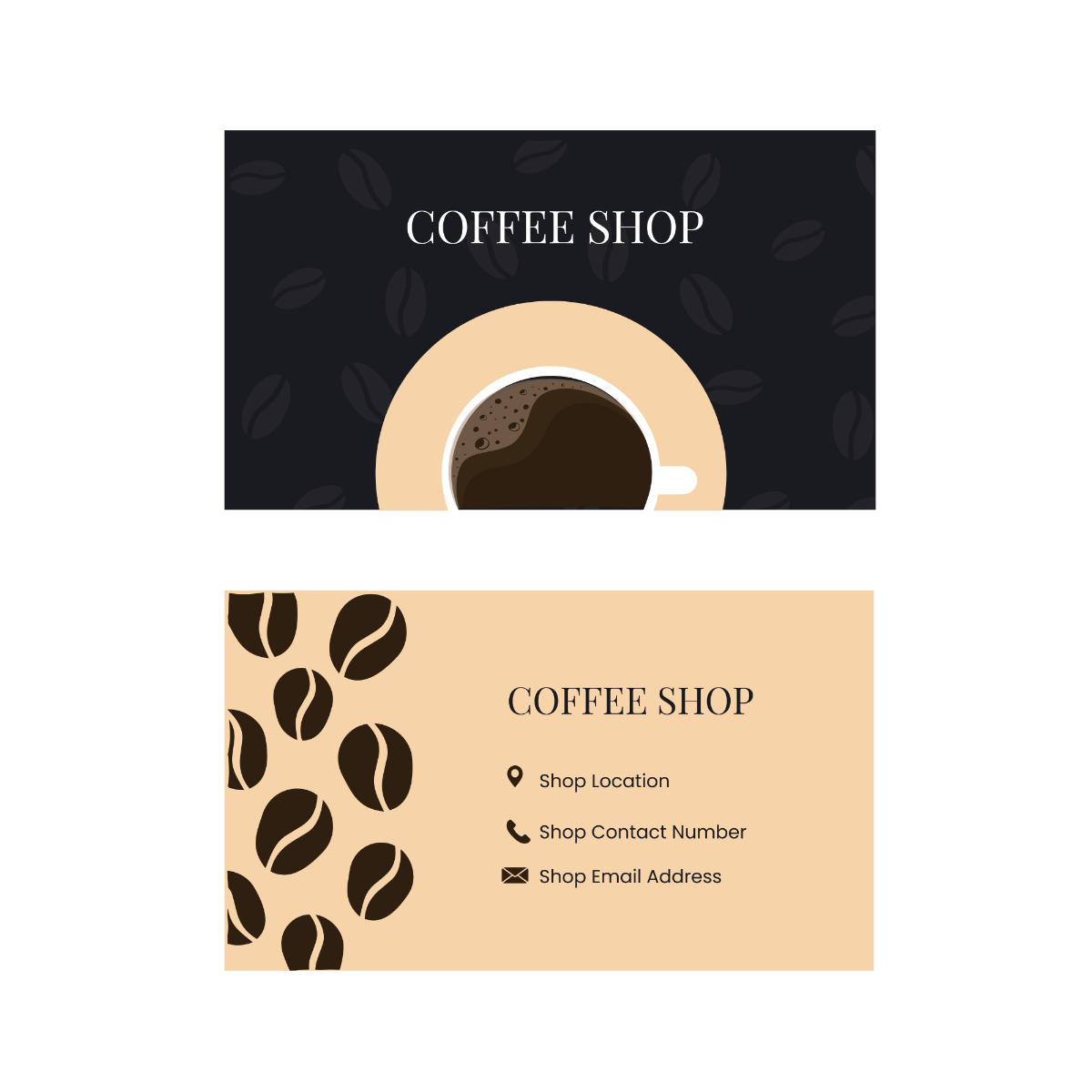 Cafe Business Card Vector Template