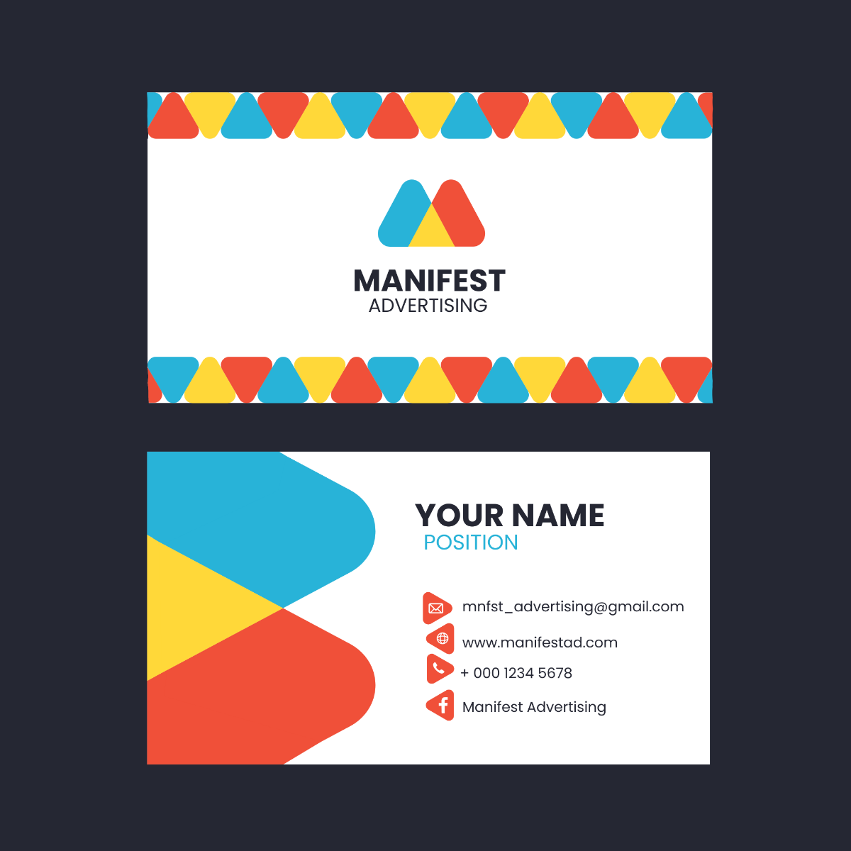 Advertising Business Card Vector Template