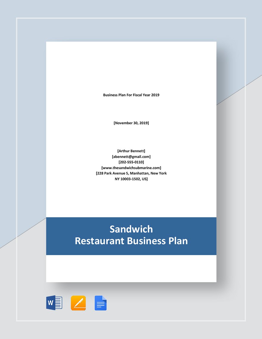 sandwich shop business plan template
