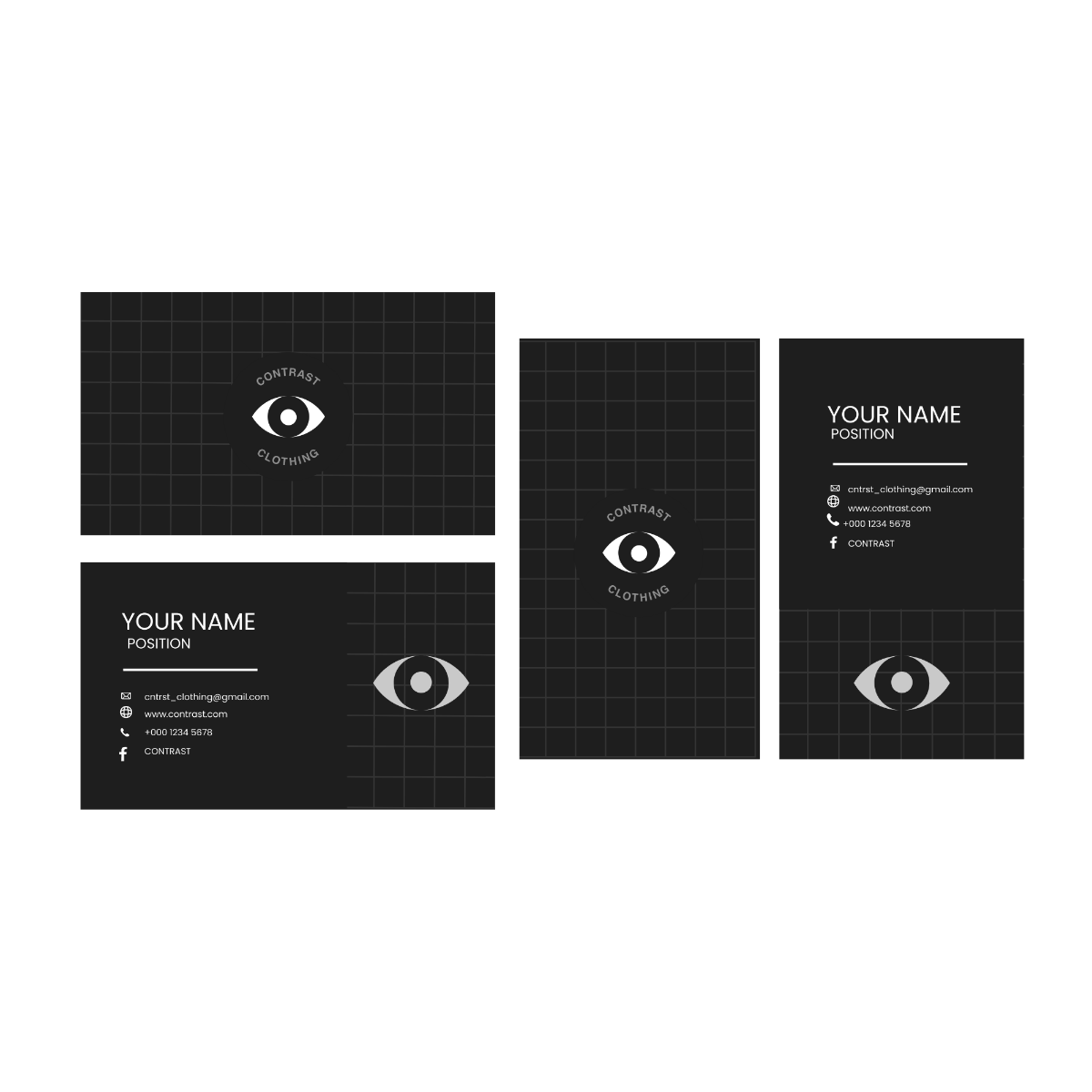 Free Dark Business Card Vector Template