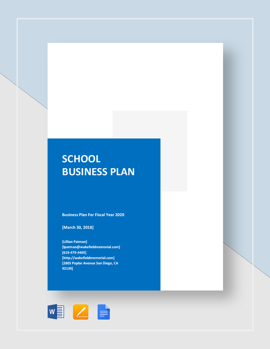 school business plan samples