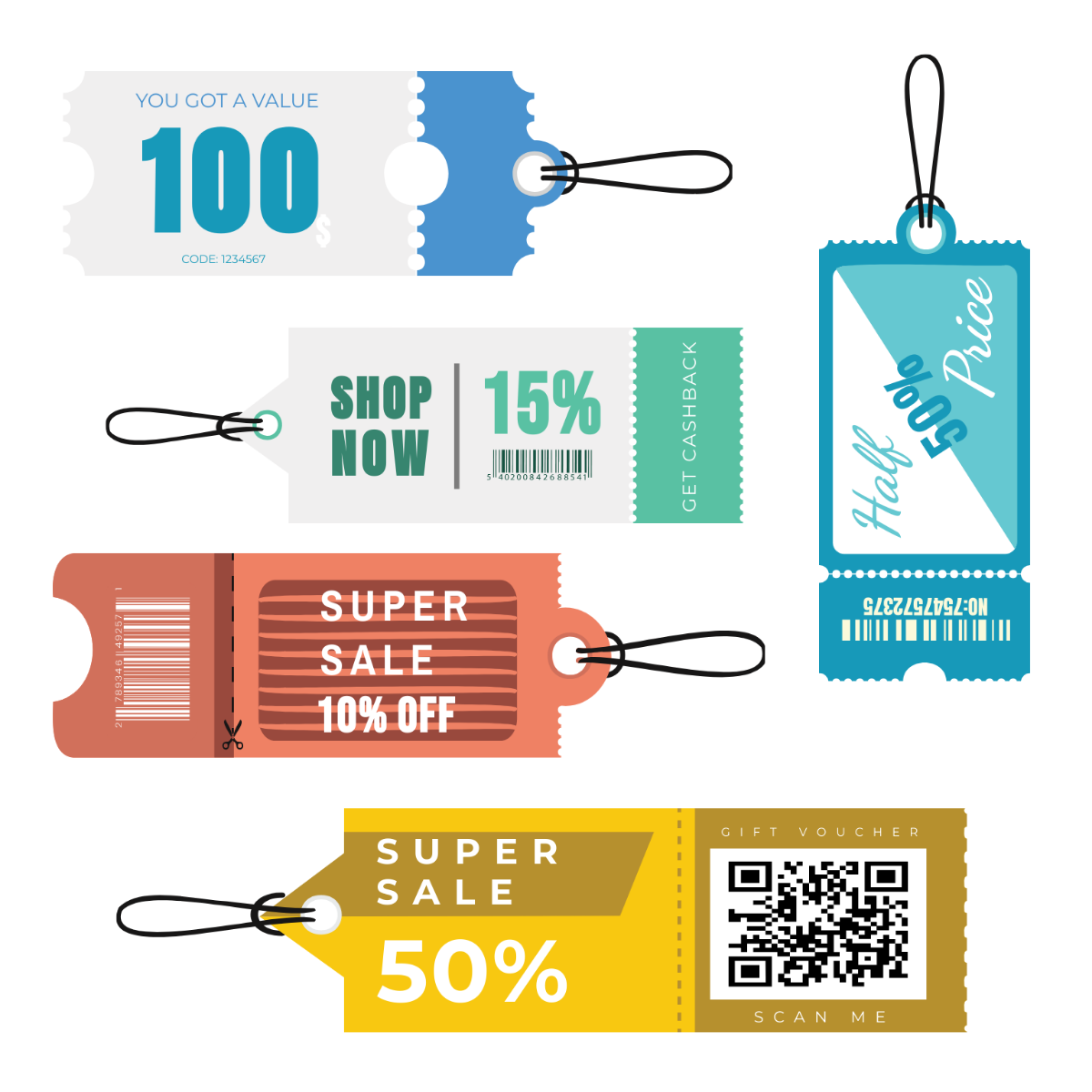 Coupon Tag Vector Template
