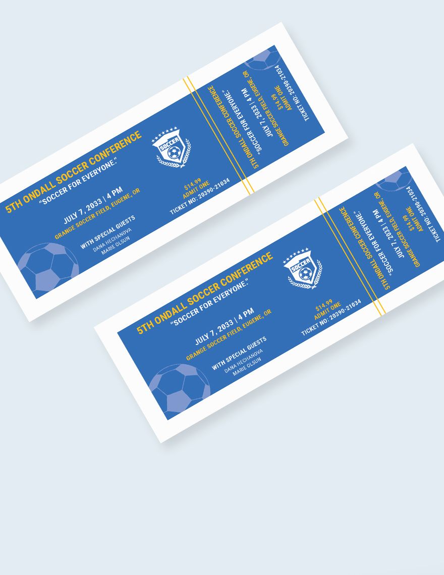 Soccer Field Reserved Event Ticket Template