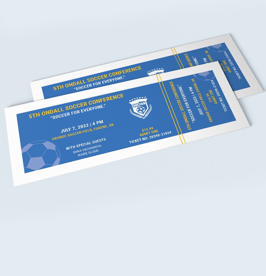 Soccer Field Reserved Event Ticket Template