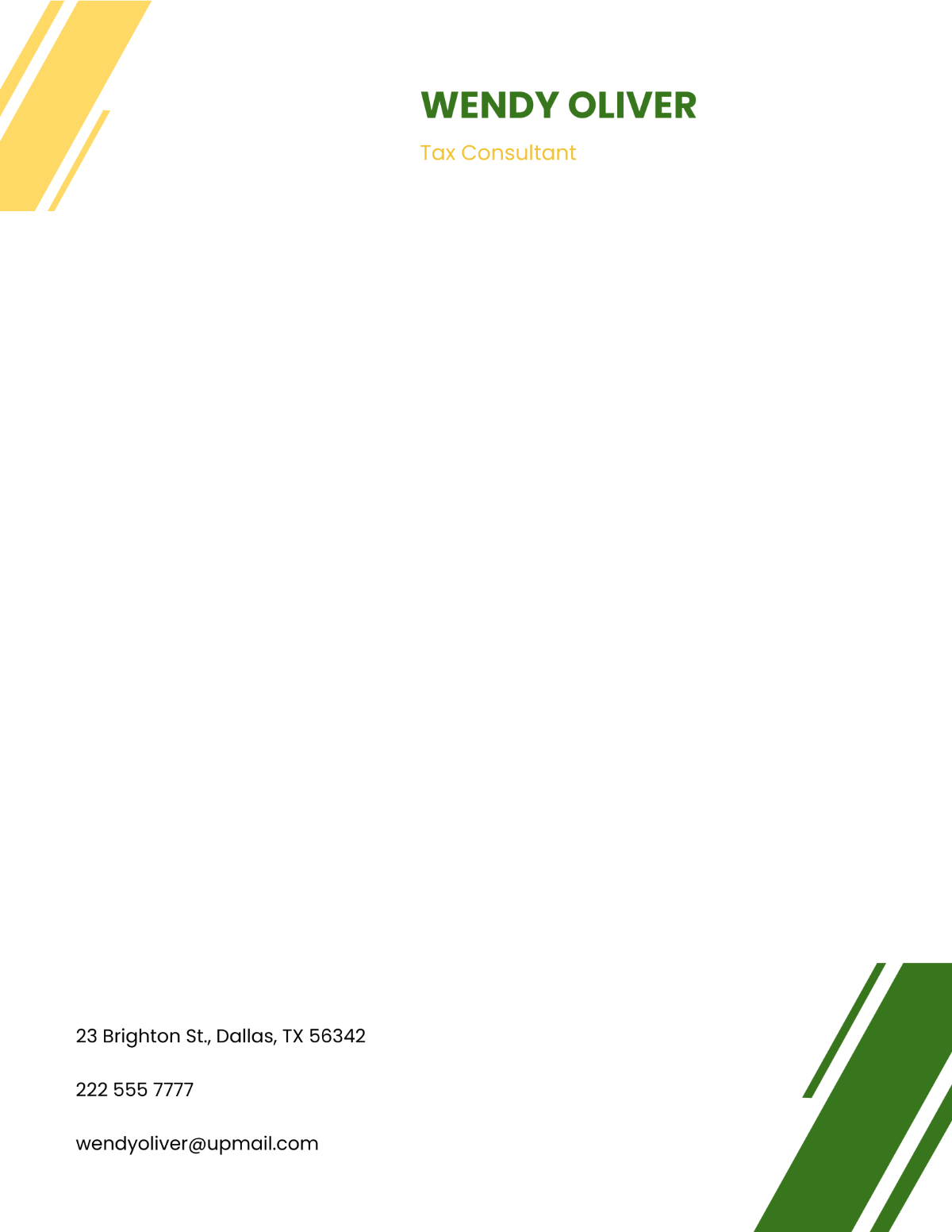 Tax Consultant Letterhead Template - Edit Online & Download