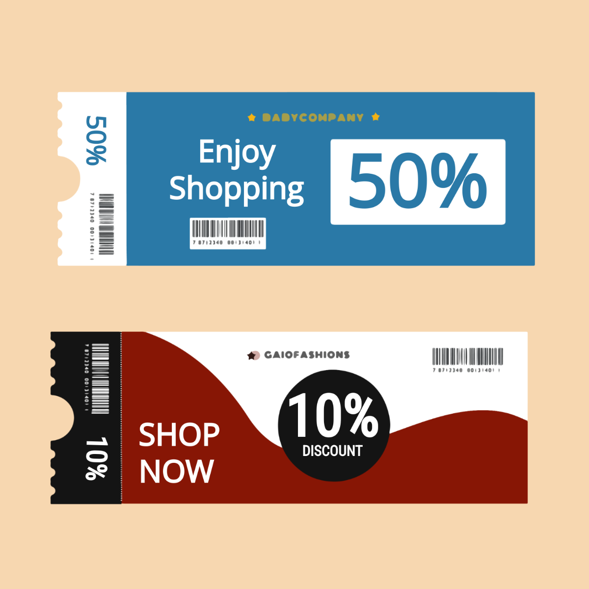 Store Coupon Vector Template