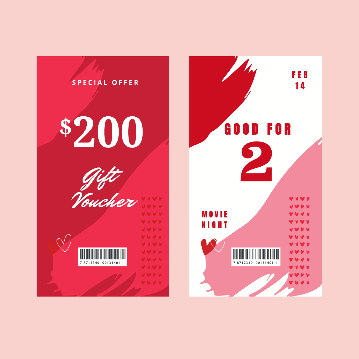 Free Valentine Coupon Vector Template